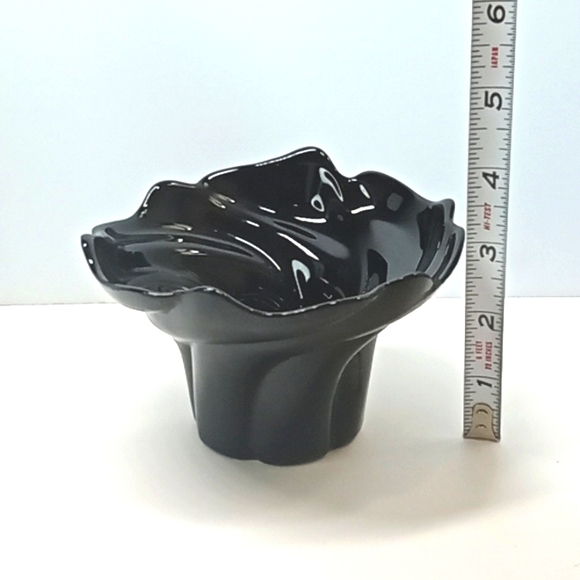 Vintage black glass candle holder. No flaws. - Picture 6 of 7